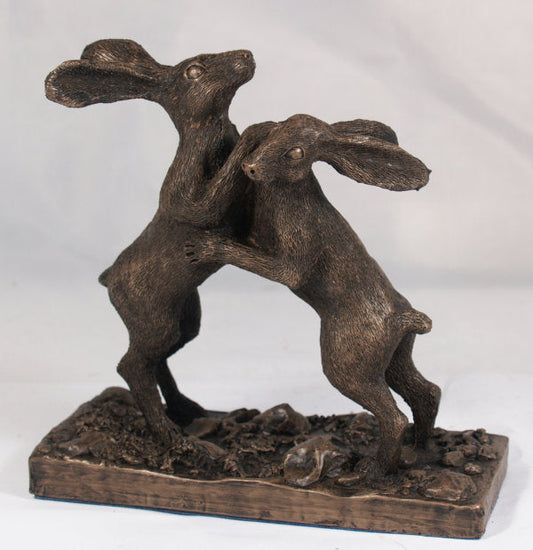 Hares (Boxing) - Sculpture