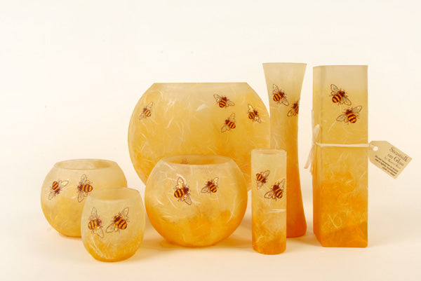 Bees - Strawsilk Glass