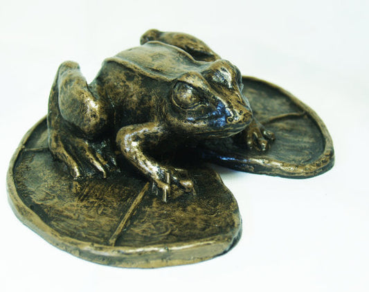 Frog on Lily Pad - Sculpture