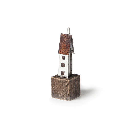 Mini Tall 'Detached' House - Wood/metal sculpture
