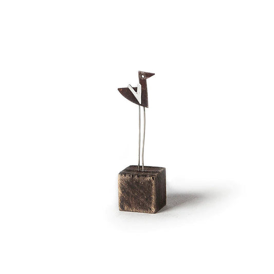 Mini 'Short' Bird - Wood/metal sculpture