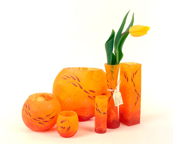 Orange Fish - Strawsilk Glass