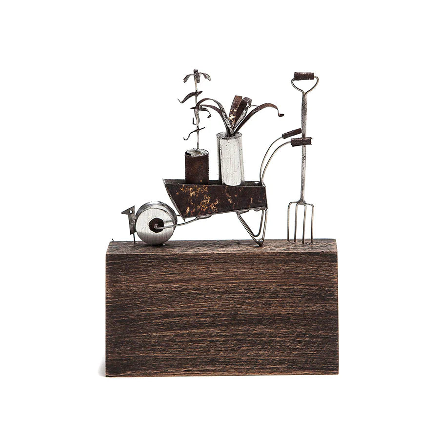 Wheelbarrow - Wood/Metal Sculpture