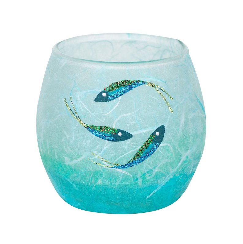 Blue Fish - Strawsilk Glass