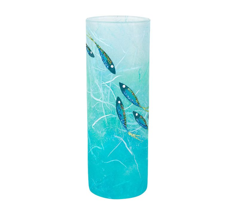 Blue Fish - Strawsilk Glass