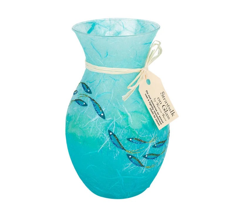 Blue Fish - Strawsilk Glass