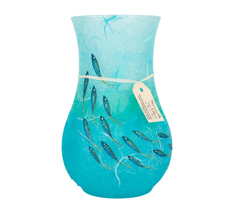 Blue Fish - Strawsilk Glass