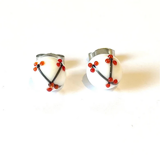 Blossom Glass Stud Earrings - Hibiscus