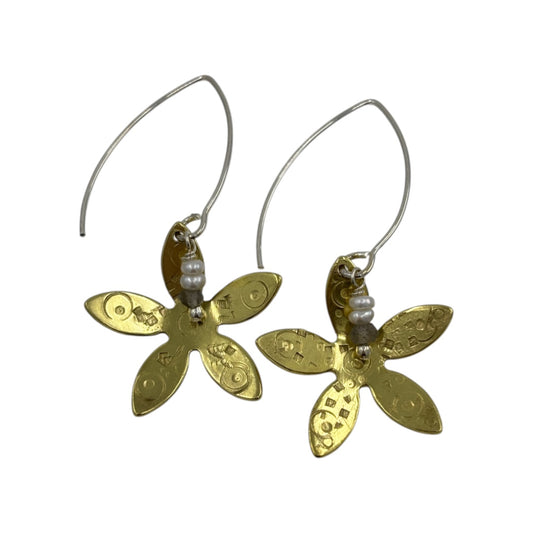 Brass Flower - Drop Earrings