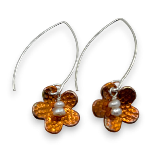Copper Flower - Drop Earrings
