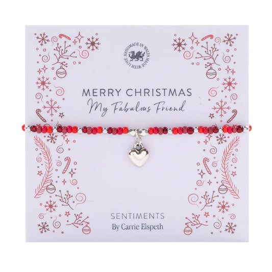 Sentiment Bracelet - "Merry Christmas My Fabulous Friend"
