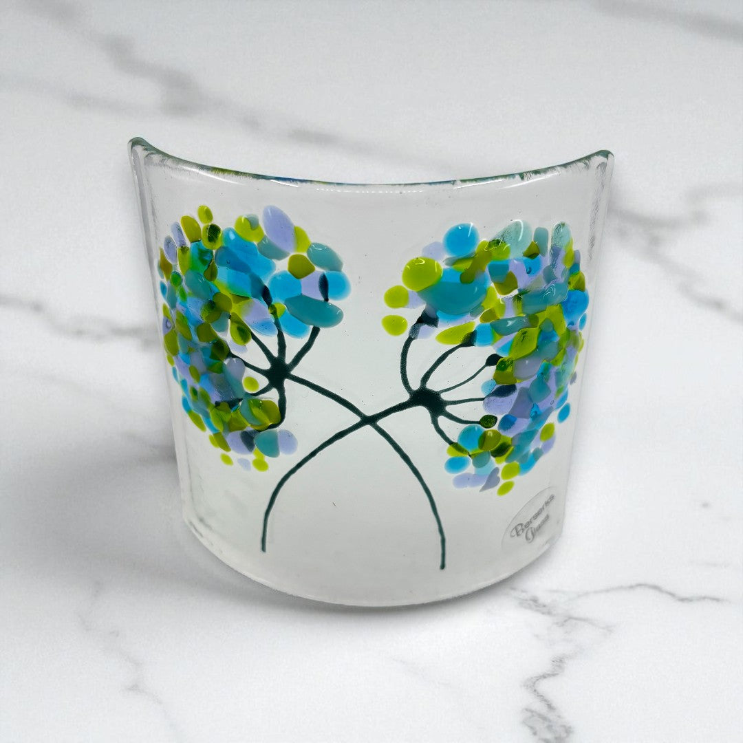 Agapanthus Style Flower Curve - Purple, Green & Turquoise