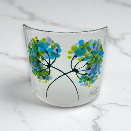 Agapanthus Style Flower Curve - Purple, Green & Turquoise