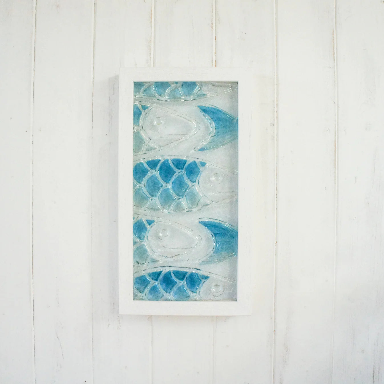 Framed - Fish Crowd Portrait - Fused Glass