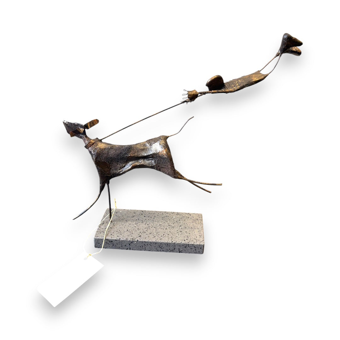 Sculpture - I'll Take The Dog For A Walk Mum
