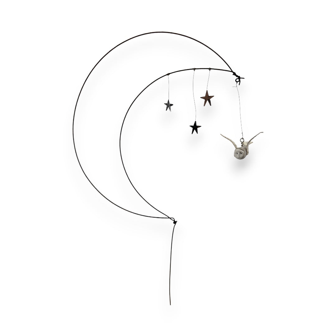 Ernest in the Light of the Moon - Wood/Metal Sculpture