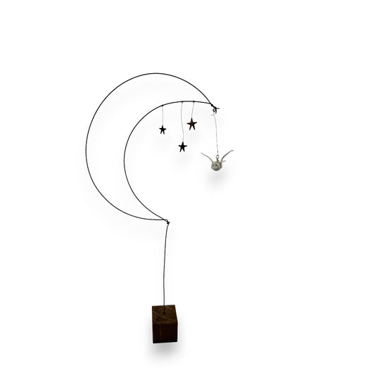 Ernest in the Light of the Moon - Wood/Metal Sculpture