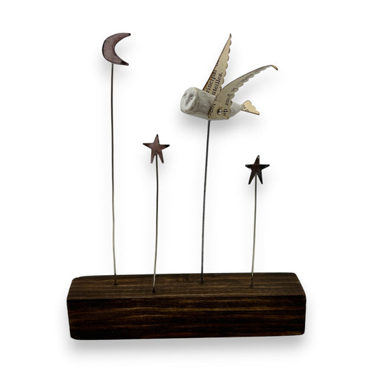 Ernest in the Sky - Wood/Metal Sculpture