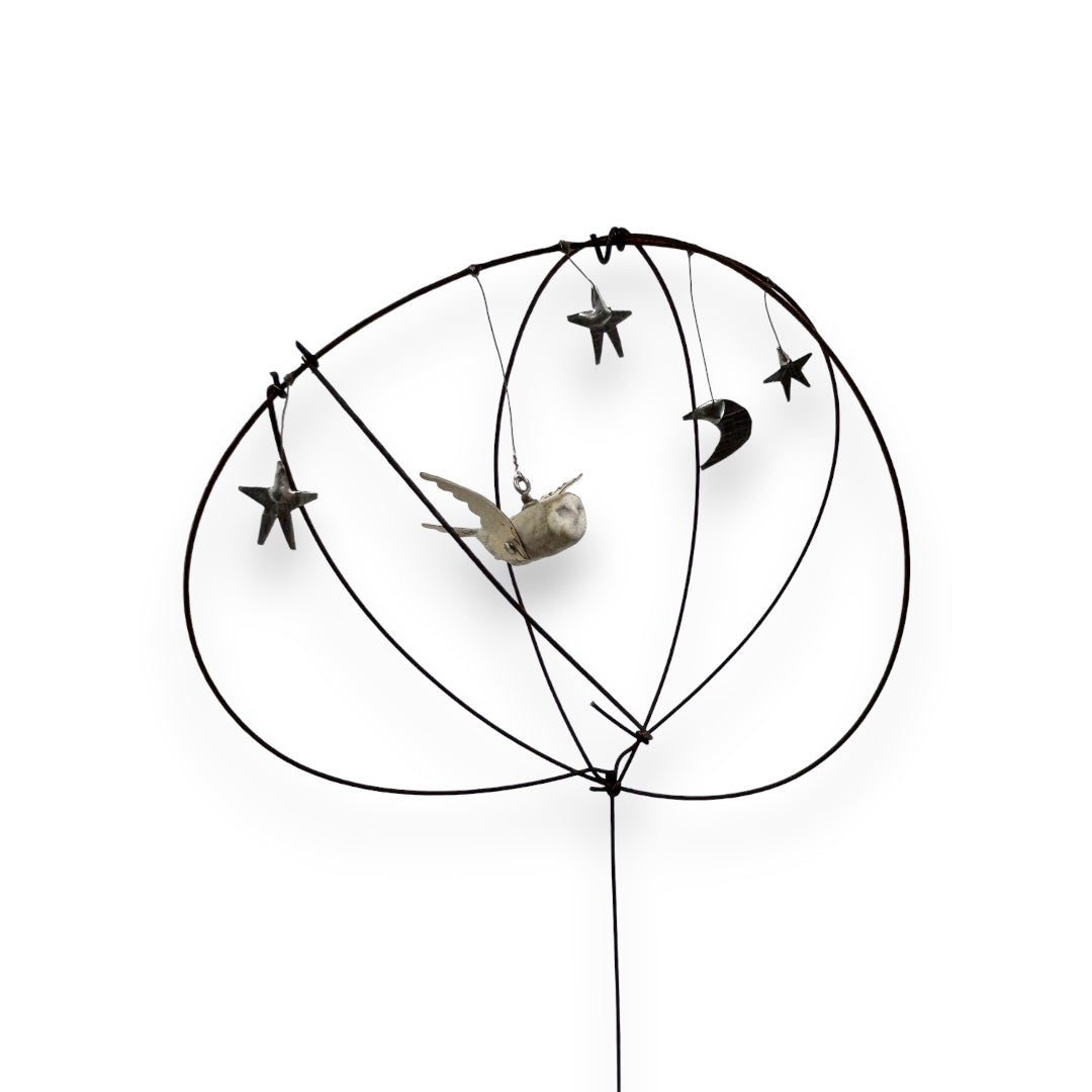 Ernest in the Wire Tree - Wood/Metal Sculpture