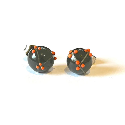 Blossom Glass Stud Earrings -Snapdragon