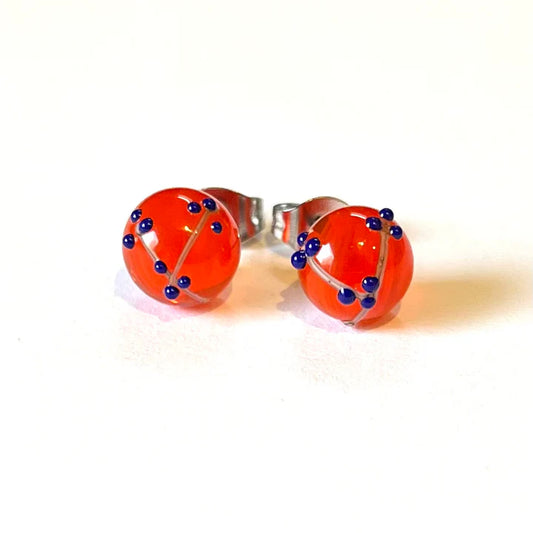 Blossom Glass Stud Earrings - Bluebell