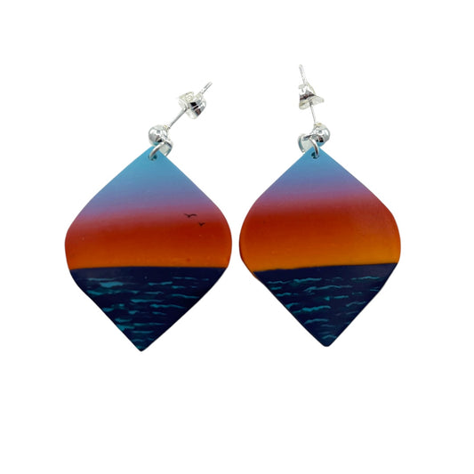 Earrings - Sea Sunrise - Polymer Clay