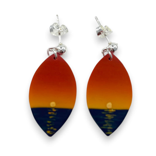 Earrings - Sea Sunrise - Polymer Clay