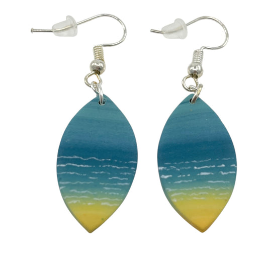 Earrings - Hazy Sea - Polymer Clay