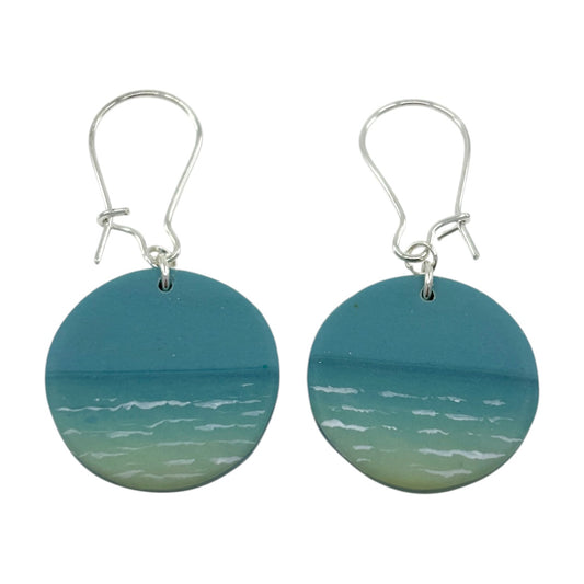 Earrings - Hazy Sea - Polymer Clay