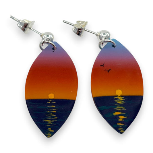 Earrings - Sea Sunrise - Polymer Clay