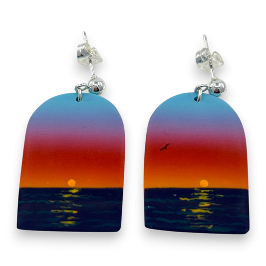 Earrings - Sea Sunrise - Polymer Clay