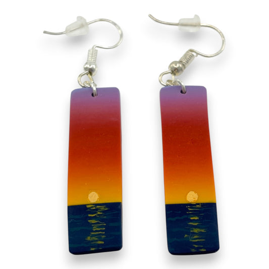 Earrings - Sea Sunrise - Polymer Clay