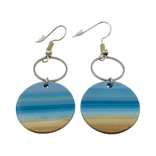 Earrings - Hazy Sea - Polymer Clay