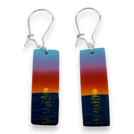 Earrings - Sea Sunrise - Polymer Clay