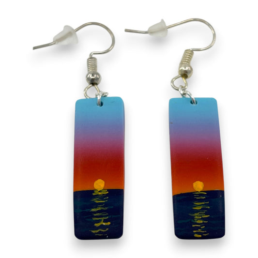 Earrings - Sea Sunrise - Polymer Clay