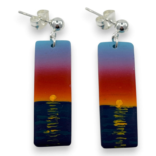 Earrings - Sea Sunrise - Polymer Clay