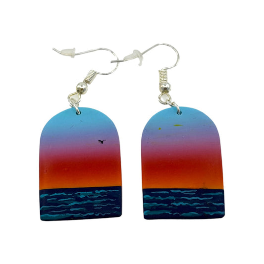 Earrings - Sea Sunrise - Polymer Clay
