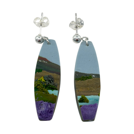 Earrings - Lakes & Peaks - Polymer Clay