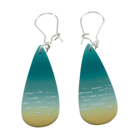 Earrings - Turquoise Seas - Polymer Clay