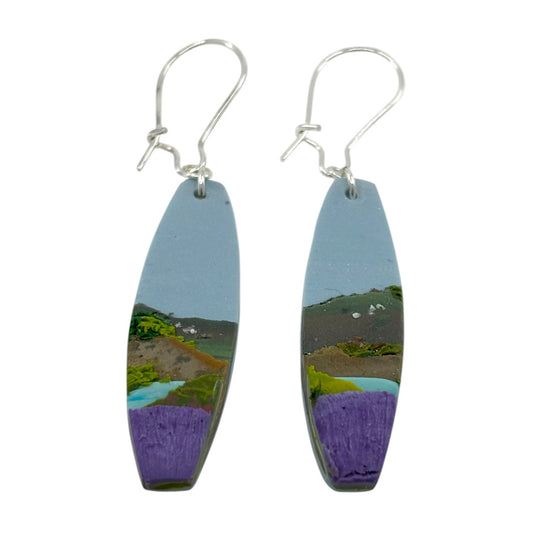 Earrings - Lakes & Peaks - Polymer Clay