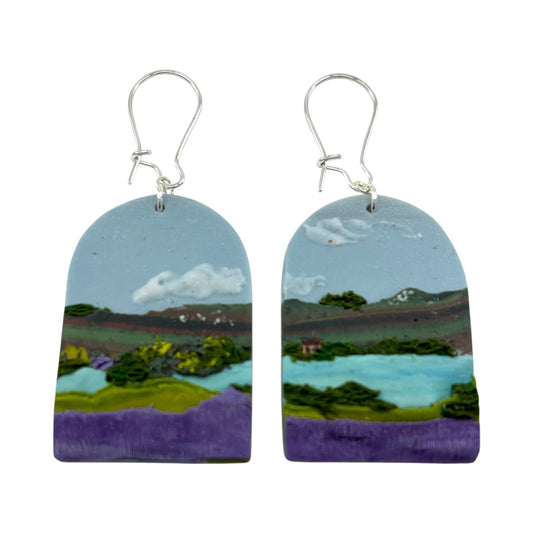 Earrings - Lakes & Peaks - Polymer Clay