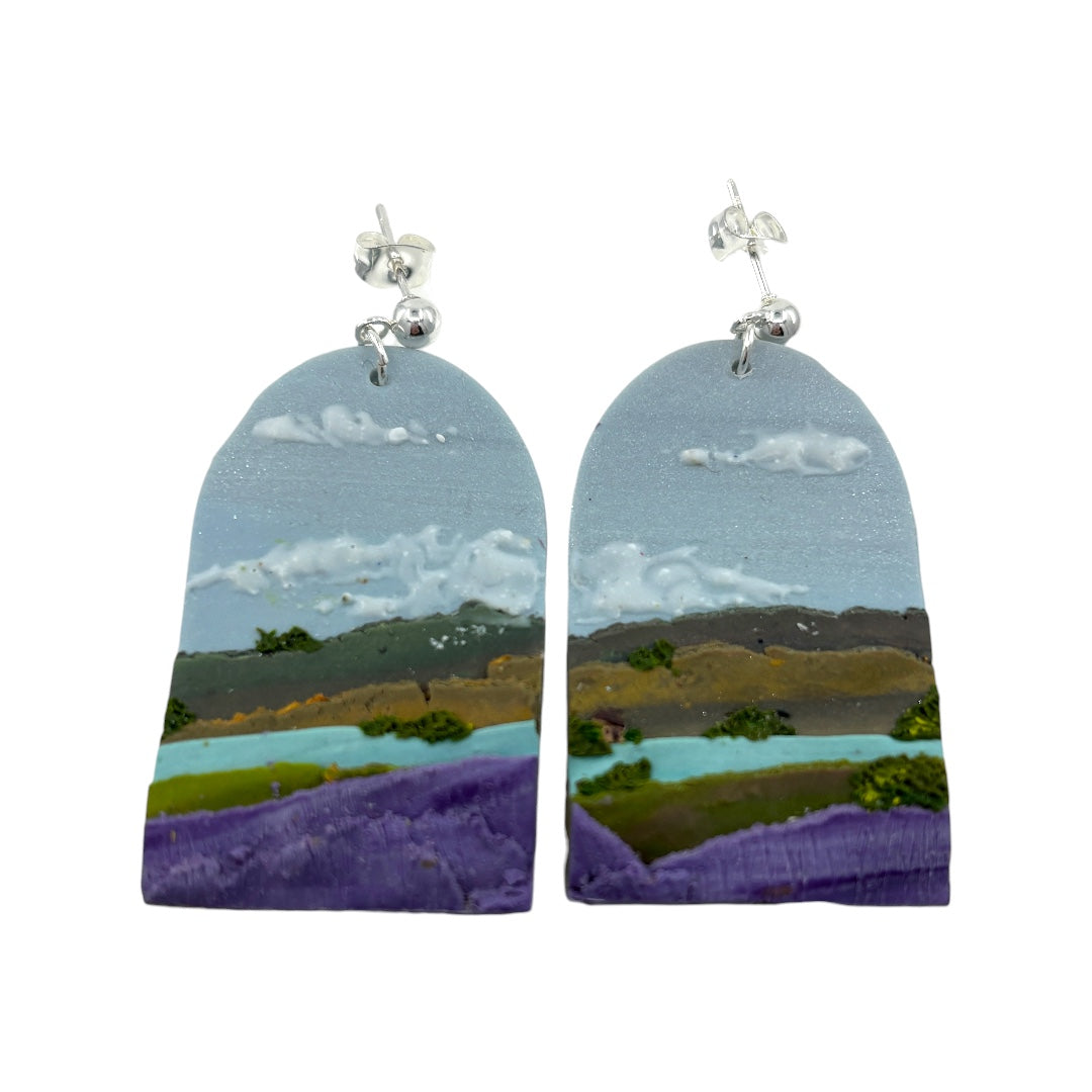 Earrings - Lakes & Peaks - Polymer Clay