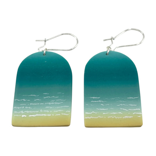 Earrings - Turquoise Seas - Polymer Clay