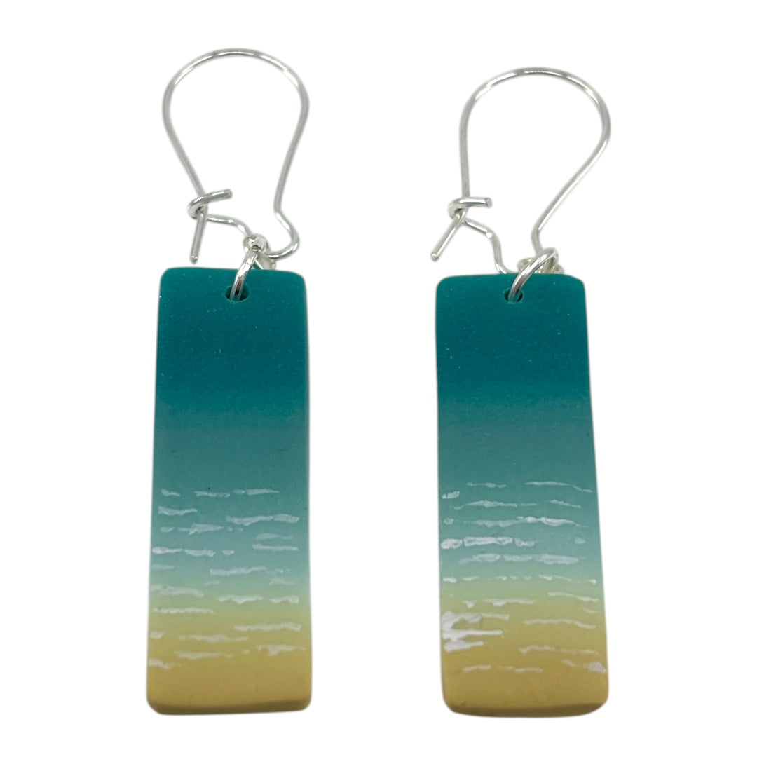 Earrings - Turquoise Seas - Polymer Clay