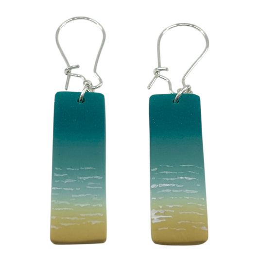 Earrings - Turquoise Seas - Polymer Clay