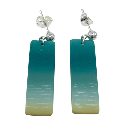 Earrings - Turquoise Seas - Polymer Clay