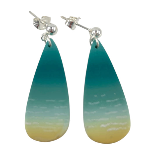 Earrings - Turquoise Seas - Polymer Clay