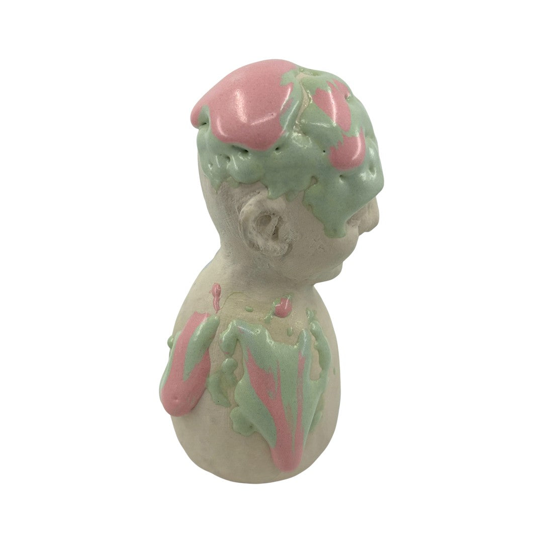 Bust With Blue, Green & Pink - Ceramics