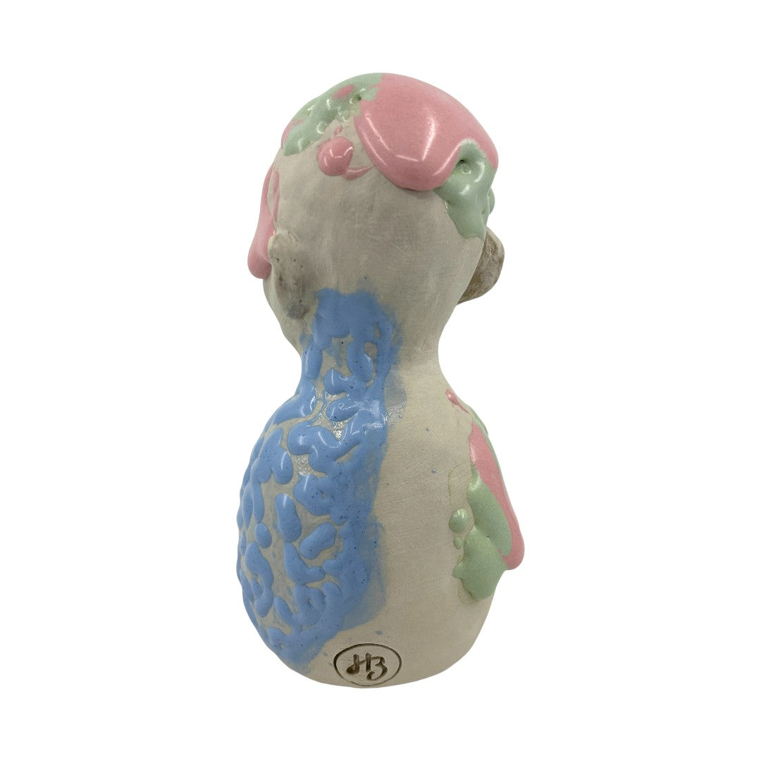 Bust With Blue, Green & Pink - Ceramics