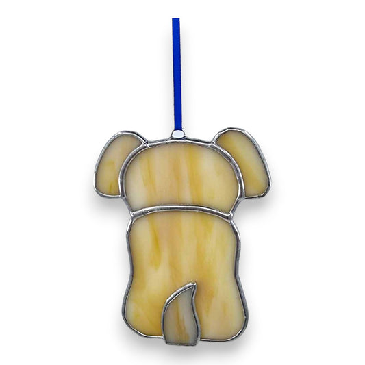 Dog - Sitting Hanger - Golden Stained Glass